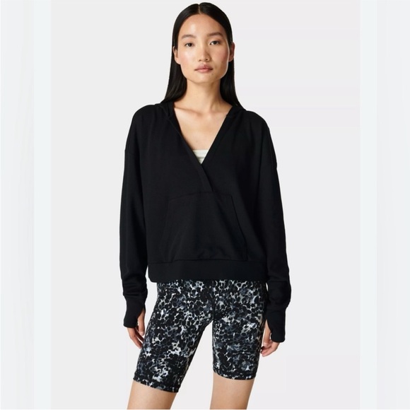 Sweaty Betty Black Women's Hoody Sweater Size 6 197 - Picture 1 of 8